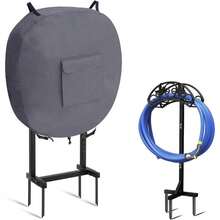 Garden Hose Holder Cover Hose Rack Metal Hose Stand 600D Oxford Cover With Shrink Cord (Gray) - B - View 1