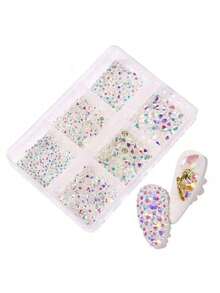 Nueva caja de cristales de diamantes de colores con base plana de varios tamaños para decoración 3D de arte de uñas, strass - Rosa Pálido - Ver 21
