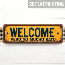 2D Flat Sign, Country Style Welcome Plaque, Iron - Vintage Spanish Theme Wall Decor, 4X16 Inch Iron Sign, Suitable For Cabin, Cafe, Bar, Home - No Electricity Required, Cafe Decoration, 2D Flat (Random Style) - A - View 7