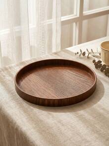 1pc/3pcs Natural Wooden Serving Tray, Round Platter For Snack, Drink, Sushi, Steak, Pizza, Dessert, Cake, Bread, Multi-Use Breakfast Coffee Tea Tray, Charcuterie Platter For Kitchen Dining Table, Restaurant Serving & Table Decor Organizer Plate - Brown - View 8
