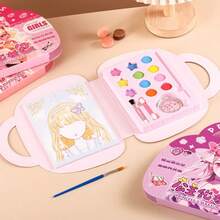 Princess Sticker Makeup Bag Girls Sticker Handmade DIY Quiet Book Decoration Stickers Rhinestone Princess Makeup Set Girls Princess Makeup Bag Painting Kit Creative Toy - Multicolor - View 6