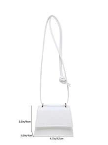 Spring/Summer New Mini Square Handbag For Women, Premium Texture Shoulder Bag, Flap Closure Small Bag, Red Cute Crossbody Bag, Accessory Bag - White - View 3
