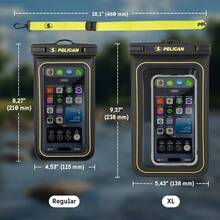 Marine - Funda Impermeable para telfono IP68 tamao estndar Funda Flotante Impermeable para telfono - Imprescindible para Viajes en cruceros de Playa - Black/Hi - Vis Yellow - black/Amarillo de alta visibilidad - Ver 7