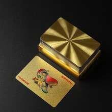 1 Paquet - Cartes à jouer en plastique PVC doré, imperméables, résistantes aux plis, épaissies, durables, cartes à jouer dorées cool - Choix idéal pour les cadeaux de Noël, Halloween, Thanksgiving et les soirées de jeux. À la mode et durable, choix parfait pour les cadeaux de voyage pendant les vacances. Jeux de fête et fournitures pour événements. Pratique et pratique, robuste et durable. Fournitures de festival et de fête, beau et pratique. - Multicolore - Voir 15