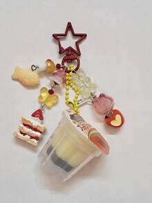 1pc Super Cute Pudding Jelly Keychain, Handmade Aesthetic Design, Y2K - Bags - View 4