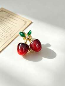 1pc Girls Cherry Fruit Mini Claw Clip, Cute Elegant Hair Accessory, Side Bangs & Loose Hair Clip, Daily Minimalist Versatile Hair Clip, Back To School Essential, Bridal Styling Decorative Hair Accessory - Multicolor - View 5