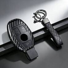 Carbon Style ABS Car Key Case Cover Fob Keychain For A B C E Class GLS GLA GLK GLC CLS CLA AMG W204 W205 W212 W176 - A - View 3