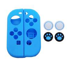 2 piezas Funda protectora + 4 piezas Juego de tapas para joystick, compatible con controles Joy-Con de Switch y Switch OLED, anti-caída, anti-explosión, anti-deslizante, anti-arañazos, anti-sudor, diseño ergonómico que mejora la sensación de control de juego - 2 fundas protectoras + 4 tapas para joysticks - Ver 25
