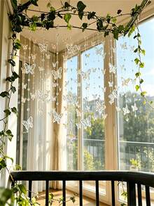 Transparent Butterfly Bead Curtain Set - 100Cm Long Each, 8pcs Transparent Butterflies On Each Strand - Crystal Bead Curtain Partition For Living Room And Entrance Decoration - Hallway Door Curtain Handmade - Multicolor - View 8