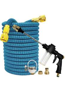 25-125FT Expandable Garden Hose With Foam Water Gun, Metal Connectors, For Garden Watering And Car Washing - A - View 18