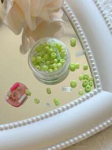 1 Bottle Mini Nail Art Seed Beads With Holes, Colorful Micro Beads, Simple Versatile All-Match Accessories Nail Charms - 彩色 - 查看 27
