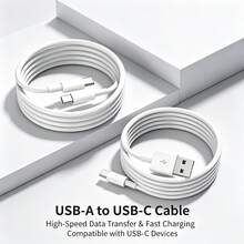 3.3ft/100cm Phone Charging Data Cable 1pc High-Efficiency Data Transfer Fast Charging Cable Compatible With IPhone 17/16 Pro Max/16 Pro/16 Plus/16/15/ Series Charging Cable White - White - View 1