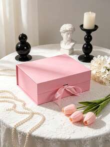 1pc Foldable Gift Box, Gift Packaging Box, Gift Bag, Solid Color Gift Packaging Box, Birthday Party Gift Box, DIY Foldable Double Door Gift Box, Suitable For Party Holiday Gifts, Saudi National Day Gift Packaging, Home, Party, Wedding, Wedding Favor Gift Packaging, Can Be Used As Groomsman Invitation Box, Wedding, Christmas, Halloween, Birthday Gift Packaging, School Supplies, Back To School Supplies, Etc. - Multicolor - View 7