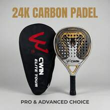 CWIN KOBRA 24K Carbon Fiber Padel Racket, Pro-Level Paddle With High-Density Core, 365g Lightweight Tournament Racket With Protective Carry Bag For Advanced & Professional Players - Multicolor - View 2