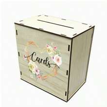 1pc Rustic Floral Greeting Card Box, Suitable For Wedding, Baby Shower, Bridal Shower - Storage Box With Wedding Envelopes, Cash And Gift Card Display Slots, Easy To Assemble Party Table Centerpiece - 1PC - View 5