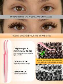 RITALASH 180PCS Premium Dark Brown Cluster Lashes Thin Band Lashes Soft & Lightweight All-In-One Kit With Strong Hold Glue And Precision Lash Tweezers For Daily Makeup Daily Going Out, And Holidays - Brown - View 6