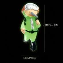 Glow-In-The-Dark Fish School & Diver Decoration - Aquarium Landscape, Diving Figurine, Low Maintenance Underwater Decor, Suitable For Freshwater/Saltwater Fish Tanks & Aquariums - A - View 3