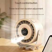 3600mAh Portable USB Rechargeable Misting Fan, 100-Speed Adjustable Desktop & Wall Mounted Cooling Fan, Quiet Air Circulator For Home, Office & Outdoor - Schwarz - Übersicht 9