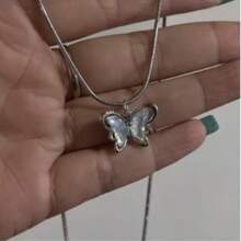 Y2K Crystal Butterfly Heart Necklace Fashion Shiny Clavicle Chain Necklaces For Women Girls New Party Gifts Jewelry - Multicolor - View 3