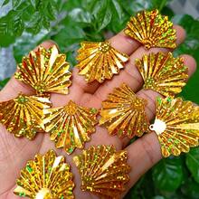 100pcs 35X37mm DIY Large Fan-Shaped Iridescent Sequins Pendant Sequins Clothing Headwear Handmade Beading Additions - Sector - View 11