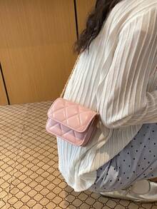 Dedoo Spring/Summer Popular Style, High-Quality Texture, Chain Shoulder Strap, Can Be Carried On Shoulder Or Underarm, Mini Lipstick Bag - Pink - View 5
