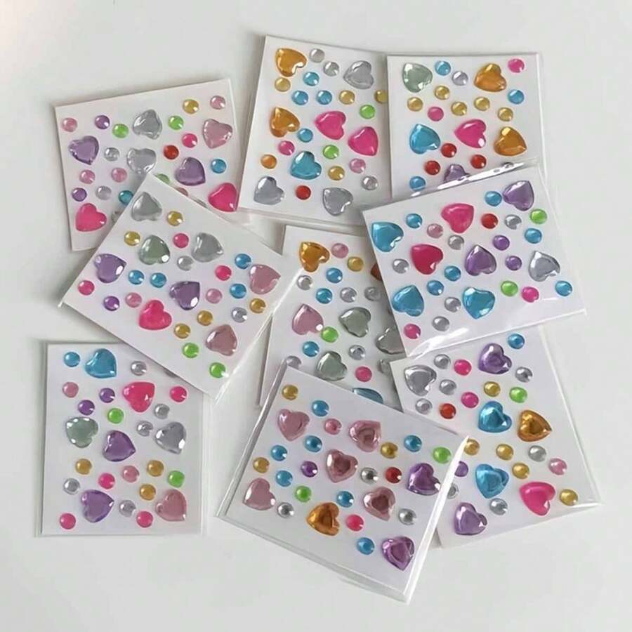 30PCS Stickers Decorative LOVE Diamond Stickers Set,Suitable For Diaries, Cameras, Fingernails, Phone Cases, Laptops, Party Favors, Birthday Rewards, Crafts And Other Creative DIY Decorative Diamond Stickers (Multi-Color Random)