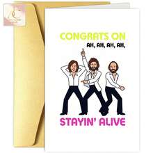 A Humorous Gift Card For Friends And Colleagues Celebrating Birthdays, Graduations, Or Recoveries, Featuring A 70S Disco Theme And A 'Stayin' Alive' Bee Family Design - One Size Fits All - View 6