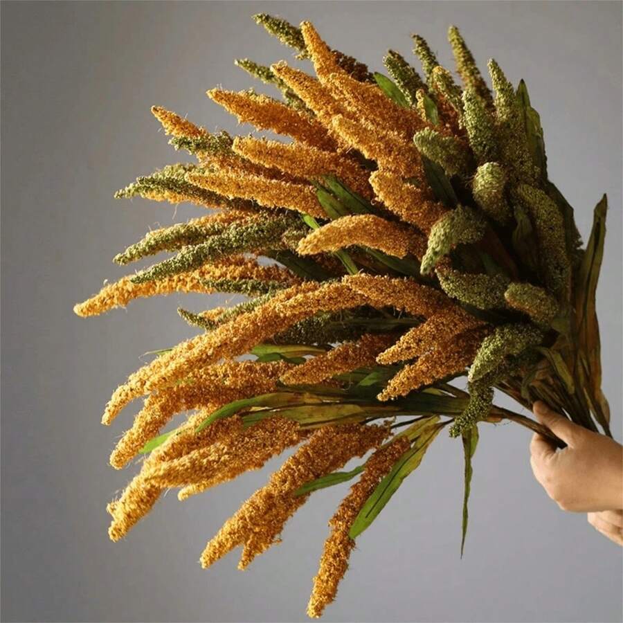1pc 73cm Fall Decorative Artificial Fox Tail Millet Ear, Faux Golden Wheat Stalk, Suitable For Autumn Thanksgiving Decoration, Home, Wedding, Party And Centerpiece Decoration - Multicolor - View 1