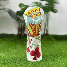Embroidered Golf Club Headcover - Synthetic Material, Colorful Playing Card Design, Protective Fashion Accessory, Golf Club | Fashion Headcover | Colorful Embroidery - C - View 9