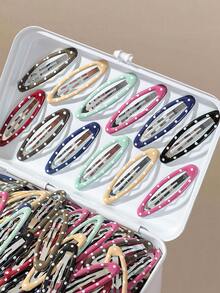 20 piezas de pinzas para el cabello de niña con lunares de dibujos animados multicolor, accesorios para el cabello, pinzas laterales, pinzas para la parte trasera de la cabeza, pinzas para el flequillo, pinzas para cabello suelto para uso diario - Multicolor - Ver 2
