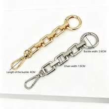 1 pieza Cadena de extensión de bolso de mano cuadrada gruesa, accesorio de reemplazo de correa de bolso estilo cadena gruesa con broche de gancho y anillo de resorte, accesorio decorativo universal de correa de bolso cruzado para bolso de hombro DIY - Multicolor - Ver 7
