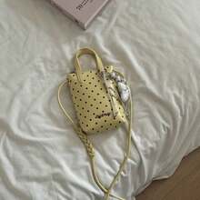 1pc Korean Style Fashion Casual Sweet Polka Dot Lightweight Large Capacity Handbag Crossbody Phone Bag Coin Purse For Women Daily Shopping Commuting Party Holiday Gift - Multicolor - View 6