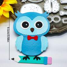 Cute Owl On Pencil Metal Cutting Dies, Back To School Animal Die Cuts, DIY Scrapbooking Card Making Embossing Template For Handmade Crafts,Teacher Student Greeting Card - A - View 8