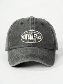 1/2件 多色復古字母 NEW ORLEANS 3D刺繡水洗柔軟頂棒球帽，適合街頭運動、戶外及日常使用 - 彩色 - 查看 12