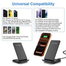Wireless Fast Charging Dock Compatible With IPhone 17 Air 16 15 14 Pro Max Plus 13 12 11 XS XR X 8, Supports Multi-Device Charging, Compatible With Samsung Galaxy Fold7//S26/S25/S24 Ultra/S24/S23/S22 (Adapter Not Included) - Single Charging - View 4