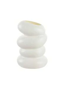 1/25 pièces Vase en plastique blanc élégant en spirale, style nordique, convient pour la décoration du salon, de la chambre et de la cuisine, vase de décoration moderne pour la maison - Blanc 2 - Voir 2