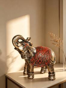 Vintage Gold Elephant Statue, Home Decor Ornament, Suitable For Living Room, Office, Bookshelf, Desktop, Feng Shui Decor, Bohemian Style Decoration, Luxury Interior Decor - A - View 7