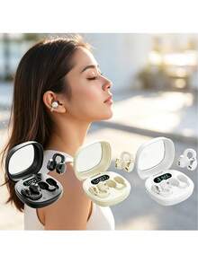 Ear Clip Open-Ear Wireless Earbuds, 5.4 Version True Wireless Sports Earphones With Digital Battery Display Charging Case, Directional Sound Transmission With No Leakage, High-Definition Lossless Stereo Sound Quality, Touch Control Support, Compatible With Apple And Android Devices - View 5