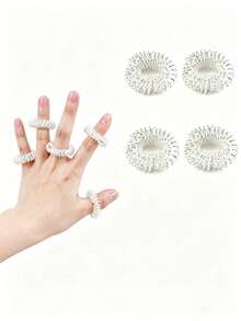 12pcs/6pcs/1pc Multi-Color Adjustable Finger Massager, Sensory Bead Toy, Suitable For Adults, ADHD, Creative Adult Toy, Silent Massager, Ring Massager, Christmas Gift Filler, Massage Ring - High-quality Finger Massager - View 6