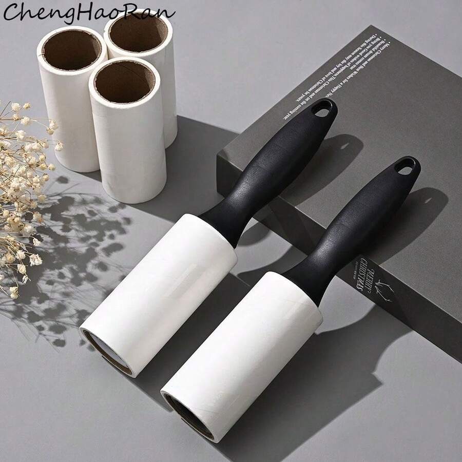 1/10入 滾輪黏毛器,適用於家具與衣物,寵物狗貓毛清除器,300/600張超黏黏毛滾輪,含1個手柄與10捲替換紙,地毯用便攜式寵物毛清除器 - A - 查看 1
