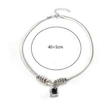 Men's Double Layer Titanium Steel Necklace - Black - View 6
