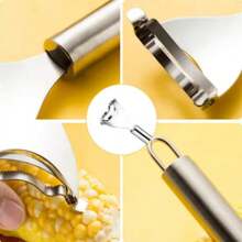 Stainless Steel Corn Sheller Corn Slicer Peeler Household Kitchen Corn Cutter Fishing Corn Peeler Practical Kitchen Tool Fruit Vegetable Small Tool Serrated Corn Sheller Peeler Corn Cob Scraper Grater Sheller Cutter - Multicolor - View 8