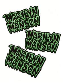 1件/2件/3件/4件 Marilyn Manson 名字標誌刺繡燙貼布章 重金屬搖滾樂團 - 彩色 - 查看 9