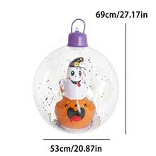 1pc Halloween Ghost Pumpkin Ball-In-Ball Decoration, Thickened PVC Material, Indoor Park Mall Holiday Atmosphere Decorative Ornament Hanging Decor - Ball Within a Ball - View 11