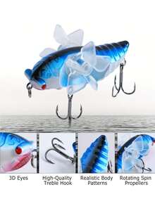 GOTURE 1pc Lifelike Bionic Cicada, Hard Fishing Lure, Spinning Fishing Bait With Treble Hook For Freshwater And Saltwater - Multicolor - View 3
