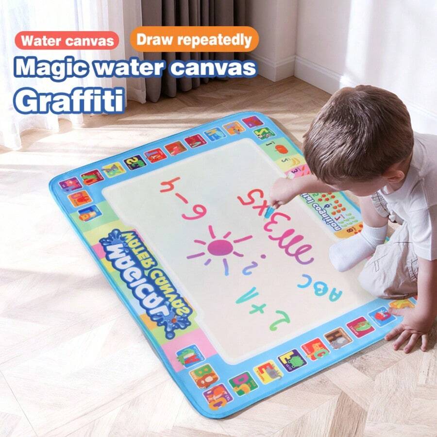 Children's Water Drawing Canvas, Educational Early Learning Toy For Arithmetic And Painting, Reusable With Water, Back To School Gift, Thanksgiving Halloween Christmas Surprise Gift For Girls - Multicolor - View 1