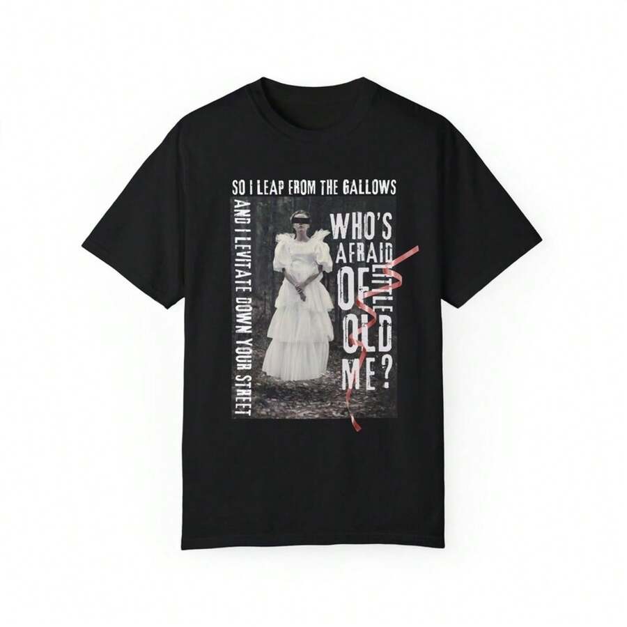 Camiseta "The Real Who's Afraid", Cuello Redondo Estilo Bruja, 1717, Regalos para Ella - Negro - Ver 1