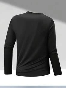 3 Buah Kaos Pria Lengan Panjang Leher Bulat Gradien Cepat Kering, Cocok untuk Olahraga, Kebugaran, Latihan, Lari, Aktivitas Luar Ruangan, dan Pemakaian Sehari-hari - MultiWarna - View 2