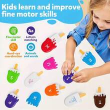 Bộ đồ chơi giáo dục xô mini kem chữ cái Montessori cho bé, ghép chữ ABC chữ hoa và chữ thường, phát triển nhận thức, kỹ năng vận động tinh và phối hợp tay mắt - Nhiều màu - Xem 4