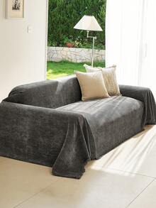 1 buah Sarung Sofa Chenille Gaya Bohemian, Tahan Debu, Tahan Noda, Tidak Luntur, Melindungi Sofa dari Cakar Kucing, Universal untuk Semua Musim, Dapat Dicuci dengan Mesin, Selimut Sofa Satu Bagian - Dark Grey - View 7